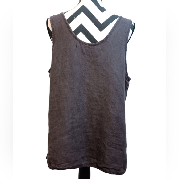 Cynthia Ashby Lagenlook Boho 100% Linen Sz L Tunic Tank - Picture 2 of 13